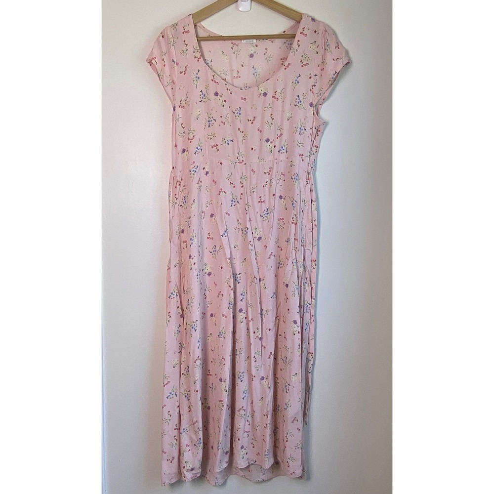 Cotton On Maxi Dress Womens Medium Pink Floral Recycled Viscose Cottagecore